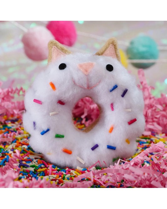 Donut Felt DIY Handmade Material Kit - Colorful Candy White Cat Shape 2 pack