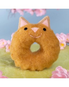 Donut Felt DIY Handmade Material Kit - Ginger Cat Shape 2 pack