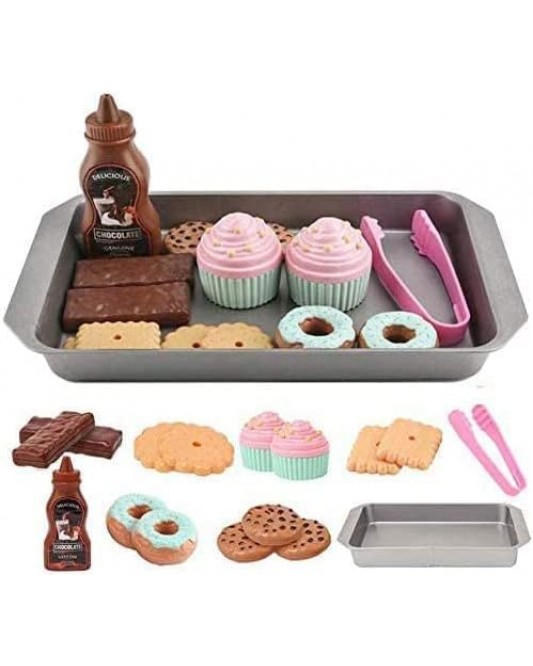 Kids Pretend Dessert Making Playset, Plastic Toy Food