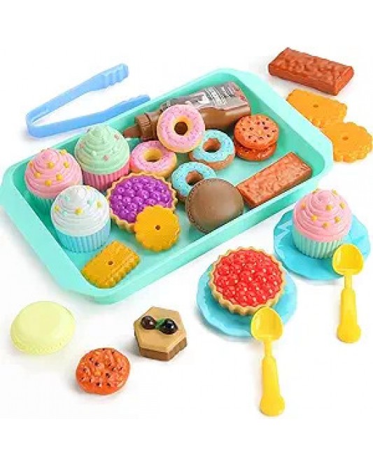 Pretend Play Dessert Play Set Pretend Tea Party Food Fake Food Toys for Kids Birthday Gift