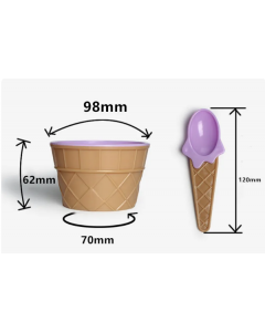 Set Ice Cream Bowl Spoon Clear/Fluffy Slime Box Popular Kids Food Play Toys ForChildren Charms Clay DIY Kit Accessories-pink