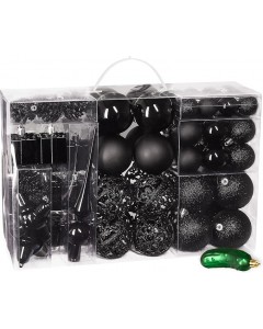 Assorted Christmas Ball Ornaments - Black (100 Packs)