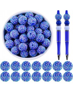 blue-20mm rhinestone Bead pen 20 pieces beaded pen Bead Bling Bling DIY keychain