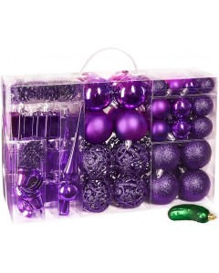 Assorted Christmas Ball Ornaments -Purple (100 Packs)