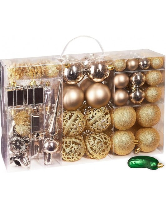 Assorted Christmas Ball Ornaments -Champagne (100 Packs)