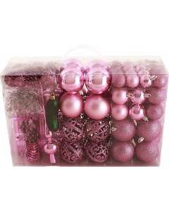 Assorted Christmas Ball Ornaments -pink (100 Packs)