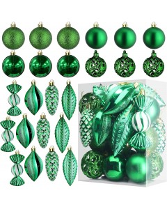 24 Christmas tree shatterproof decorations hanging ring Holiday - Green